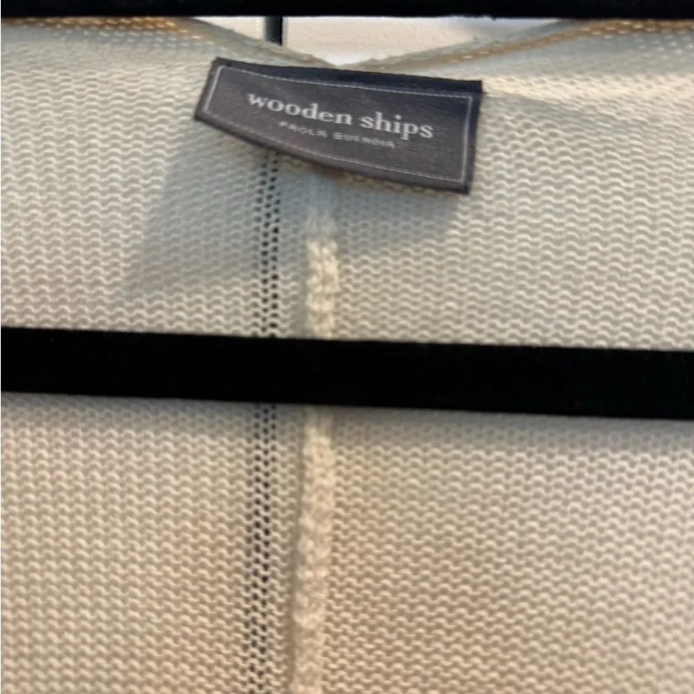 Wooden Ships Cream and Black Poncho